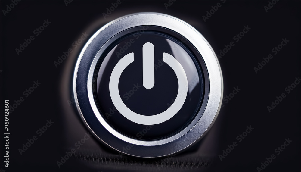 Power button, start, plastic, switch, machine, start, black background, close-up, illustration, design Power button, start, plastic, switch, machine, start, black background, close-up, illustration, design