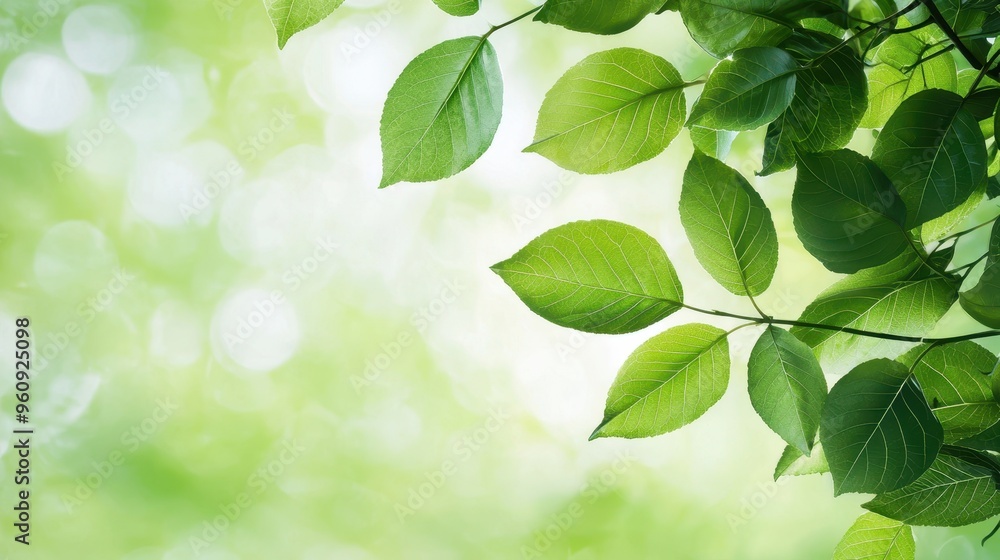 Green Leaves with Bokeh Background Green Leaves with Bokeh Background