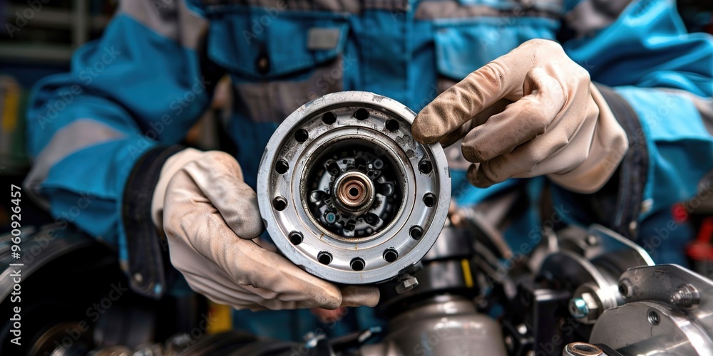 mechanic changing car engine mechanic changing car engine