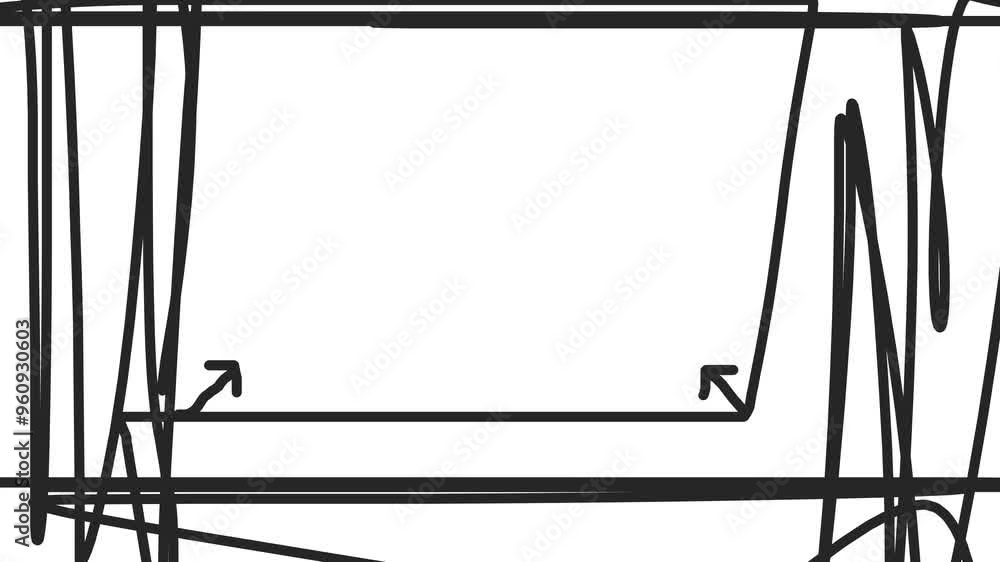 The lines flicker carelessly and form a frame. There are arrows in the corners. The lines flicker carelessly and form a frame. There are arrows in the corners.