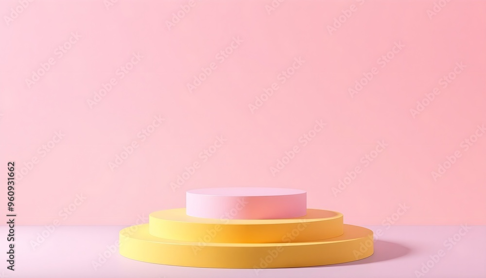 Pink and yellow podium pedestal with matte color background. Style-84 Pink and yellow podium pedestal with matte color background. Style-84
