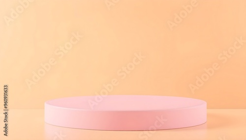 Pink and yellow podium pedestal with matte color background. Style-83