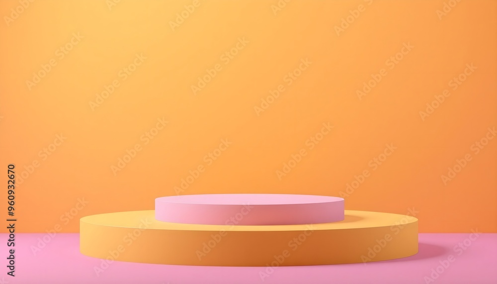 Pink and yellow podium pedestal with matte color background. Style-53 Pink and yellow podium pedestal with matte color background. Style-53