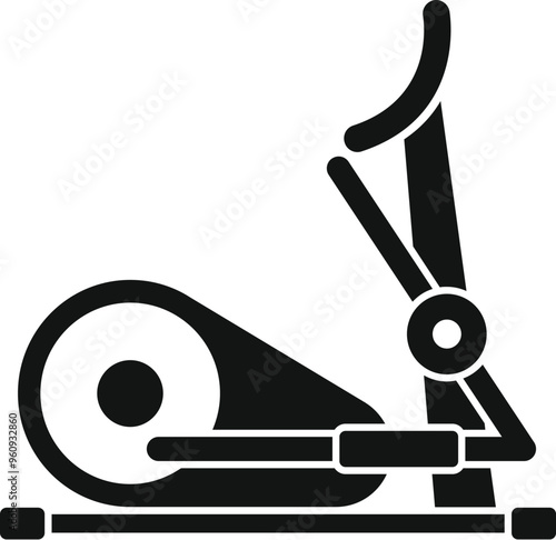 Simple vector of a piece of gym equipment, an elliptical trainer machine for fitness workout, isolated on white background