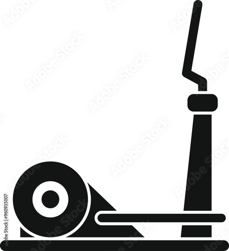 Elliptical trainer machine icon in black simple style isolated on white background