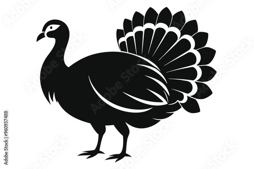 turkey vector illustration silhouette vector illustration black and white  photo