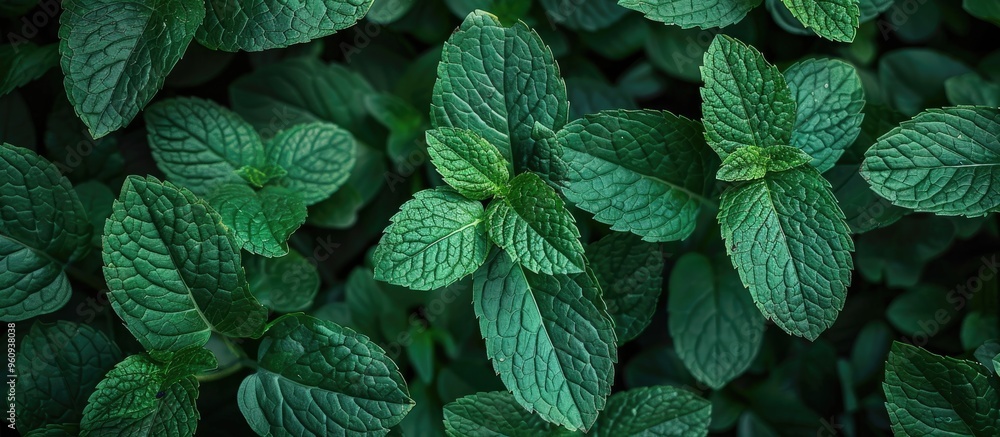 Close Up Of Mint Leaves Background Close Up Of Mint Leaves Background