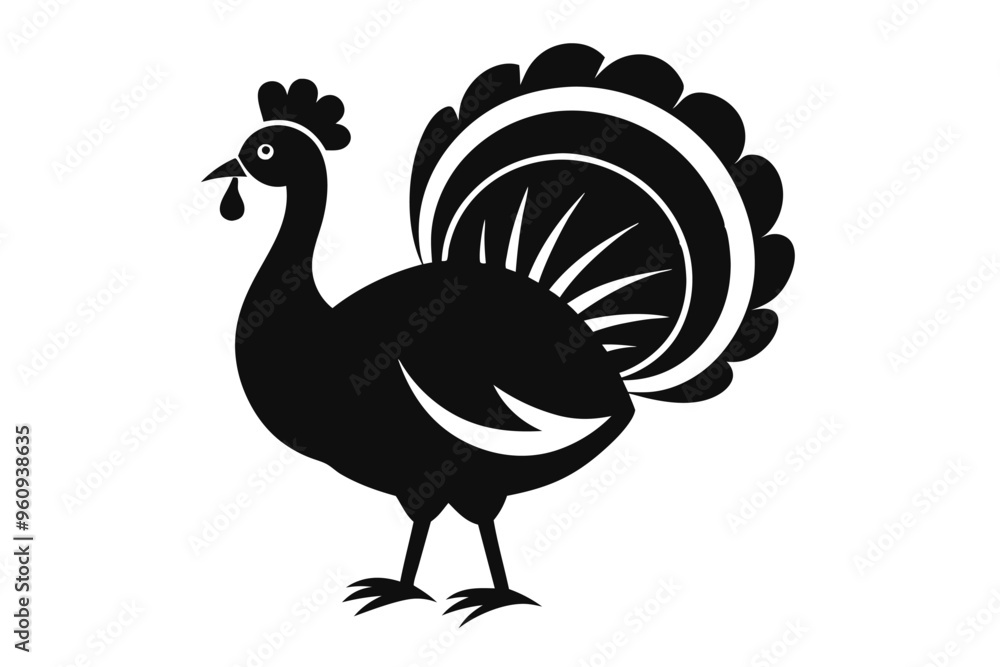 Fototapeta premium turkey vector illustration silhouette vector illustration black and white 