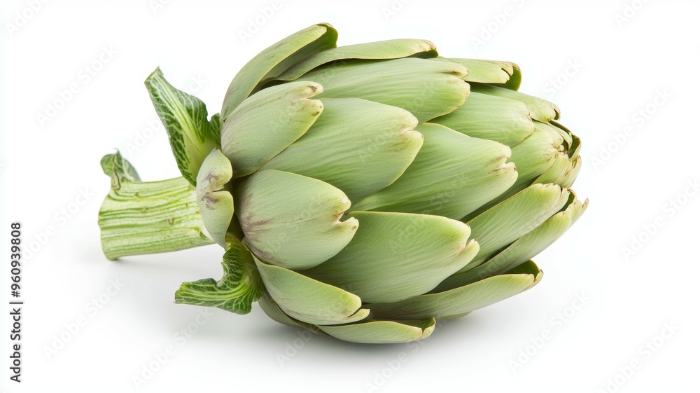 A green vegetable with a stem and leaves A green vegetable with a stem and leaves