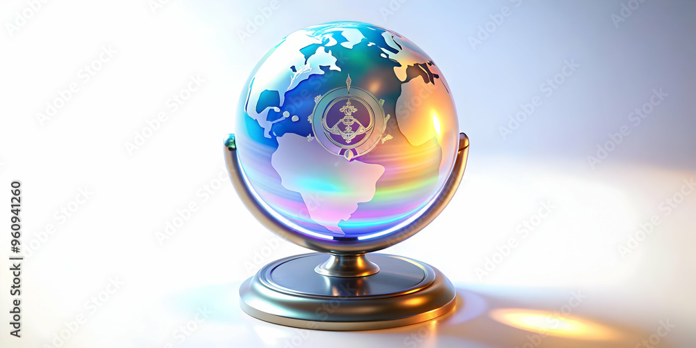 Title: Futuristic Holographic Globe with Labh Pancham Symbol and Copy Space
Photo Stock Concept: A mesmerizing image featuring a floating holographic globe with the Labh Pancham symbol glowing on its Title: Futuristic Holographic Globe with Labh Pancham Symbol and Copy Space
Photo Stock Concept: A mesmerizing image featuring a floating holographic globe with the Labh Pancham symbol glowing on its