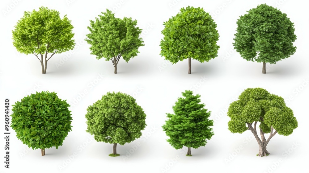 Fototapeta premium A collection of trees in various sizes and shapes