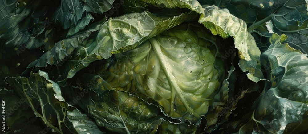 Obraz premium Close Up Of Head Of Cabbage