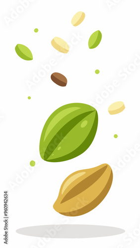 Falling pistachio nuts