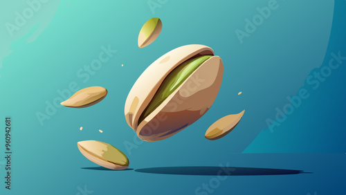 Falling pistachio nuts