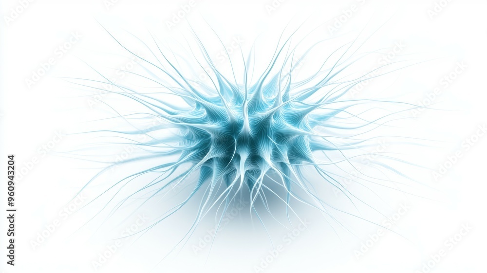 Naklejka premium A blue blob with white lines on it