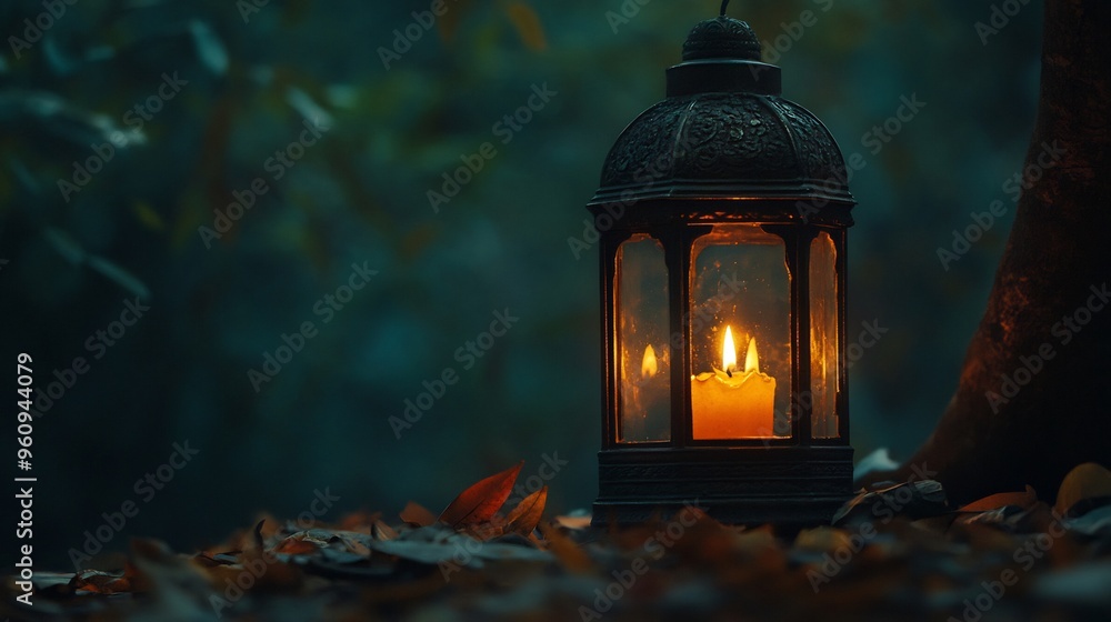 A Lantern Glowing in the Forest A Lantern Glowing in the Forest