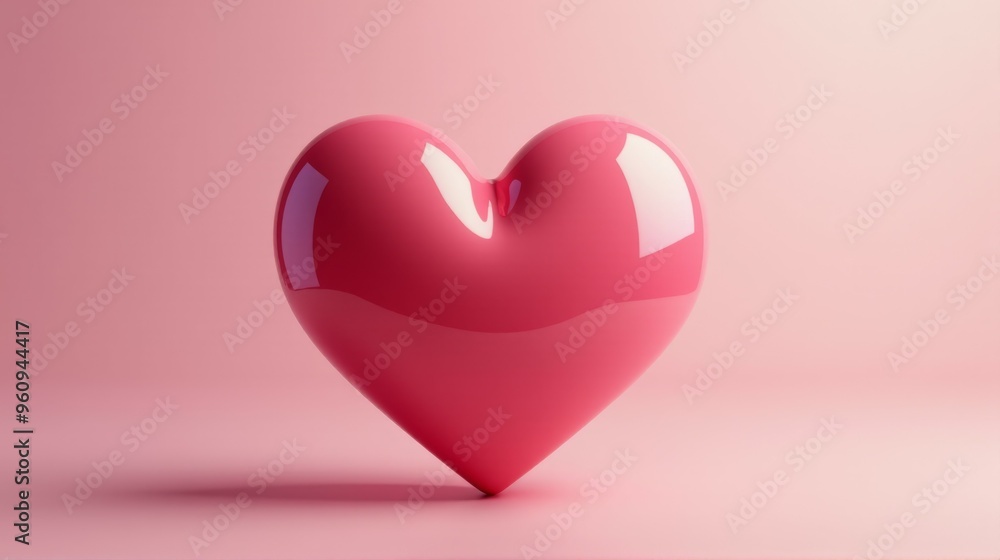 A heart made of glass is sitting on a pink background A heart made of glass is sitting on a pink background