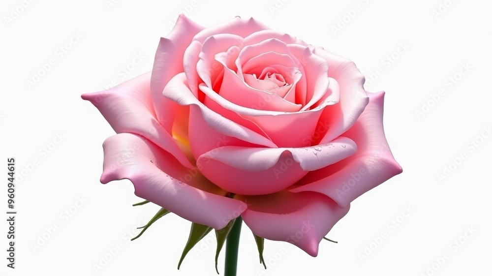 A single pink rose is the main focus of the image A single pink rose is the main focus of the image