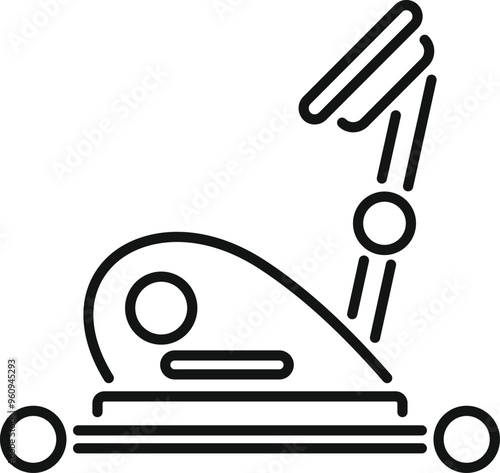 Simple icon of a modern treadmill machine for doing sports at home or in the gym