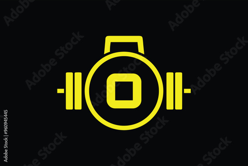 O Logo With barbell. Fitness Gym logo. fitness vector logo design for gym and fitness