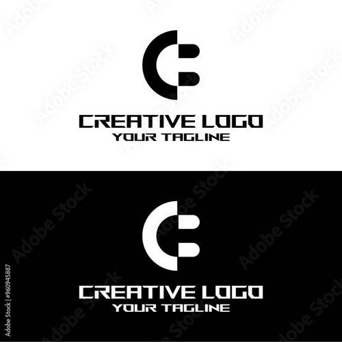creative letter logo cb desain vektors
