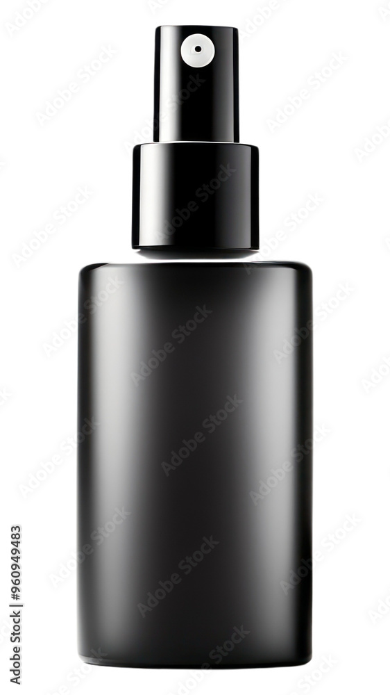 PNG Cosmetic polished bottle with dispenser pump in black cosmetics perfume white background. PNG Cosmetic polished bottle with dispenser pump in black cosmetics perfume white background.