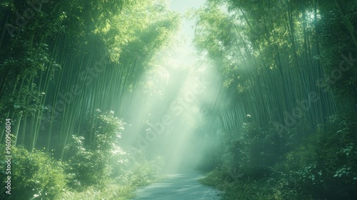 Mystical Bamboo Forest Path