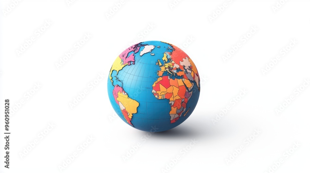 Colorful Globe on White Background. Colorful Globe on White Background.