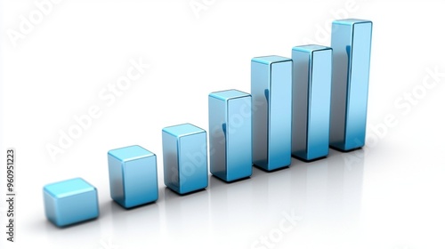 Blue 3D Bar Chart Ascending Graph. Free Download Blue 3D Bar Chart Ascending Graph. - GFXLoad