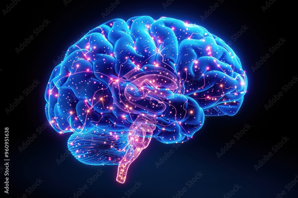 Neurological Network: 3D Rendered Illustration of a Human Brain Neurological Network: 3D Rendered Illustration of a Human Brain