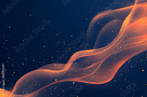 Reimagined Sunset Orange Ember Spark on Navy: A Second Take on Vector Brilliance