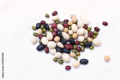 Beans on white background 