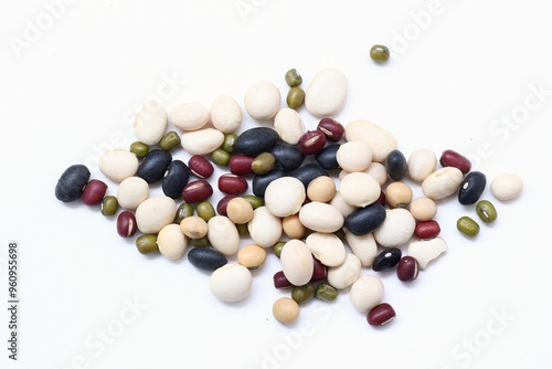 Beans on white background 