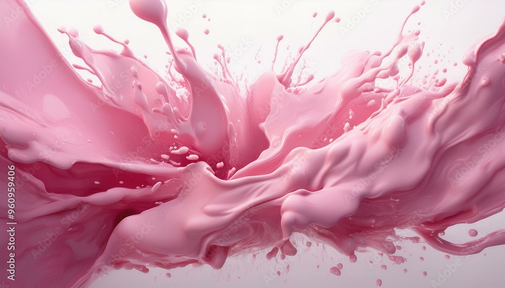 A dynamic splash of various pink tones, with concentrated color in the center and a soft dis A dynamic splash of various pink tones, with concentrated color in the center and a soft dis
