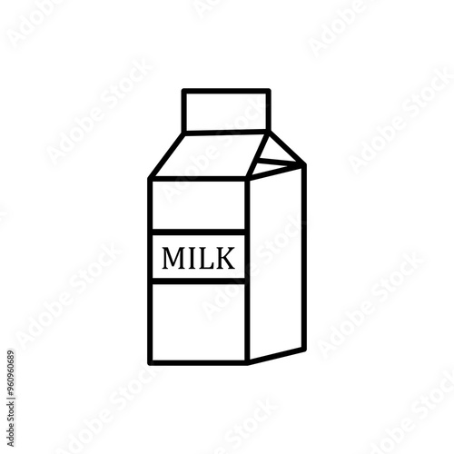 milk box carton line icon