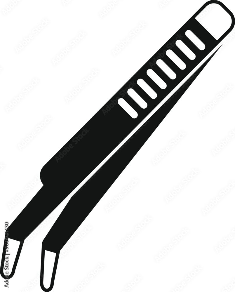 Simple vector icon of tweezers, a tool often used for beauty care or medical procedures Simple vector icon of tweezers, a tool often used for beauty care or medical procedures