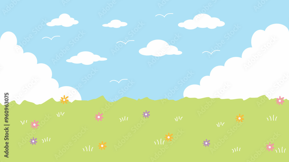 beautiful landscape cartoon vector illustration beautiful landscape cartoon vector illustration