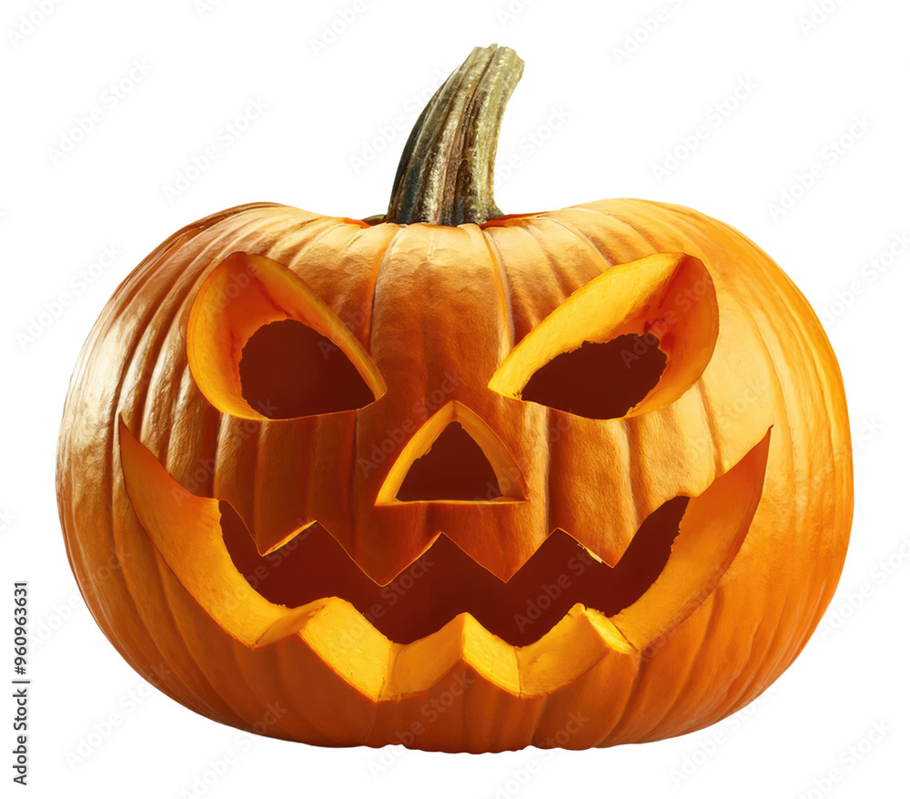 Carved Halloween Pumpkin with Angry Face. Carved Halloween Pumpkin with Angry Face.