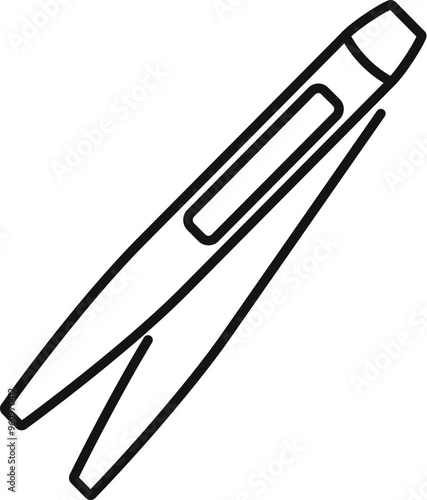 Outline drawing of professional cosmetic tweezers for eyebrow correction, beauty salon equipment