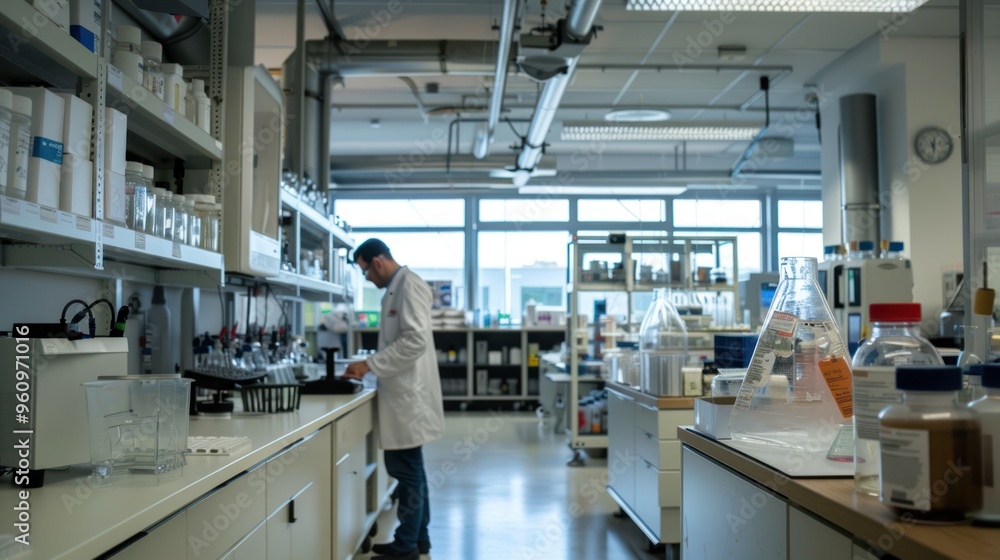 Scientist Working in a Laboratory Scientist Working in a Laboratory