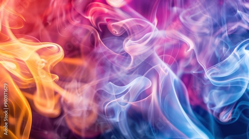 Abstract Smoke Swirls with Vibrant Colors