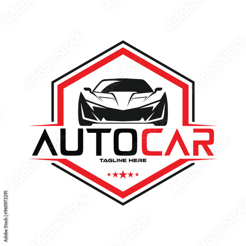 Auto shop sports car dealership logo design vector template