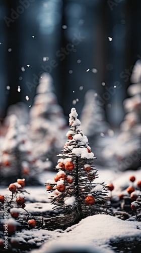 Wallpaper Mural christmas tree in the snow Torontodigital.ca