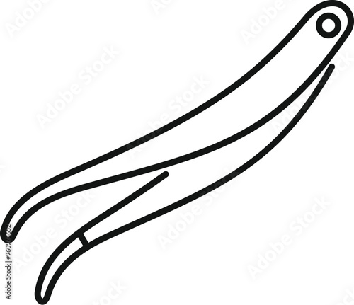 Tweezers for eyebrow correction removing hair icon outline vector