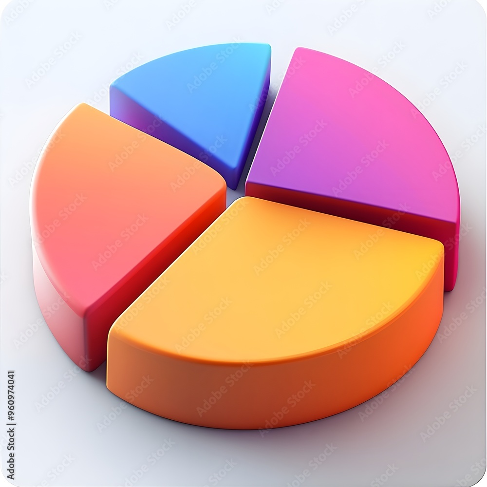 Obraz premium 3D Pie Chart Business Data Presentation