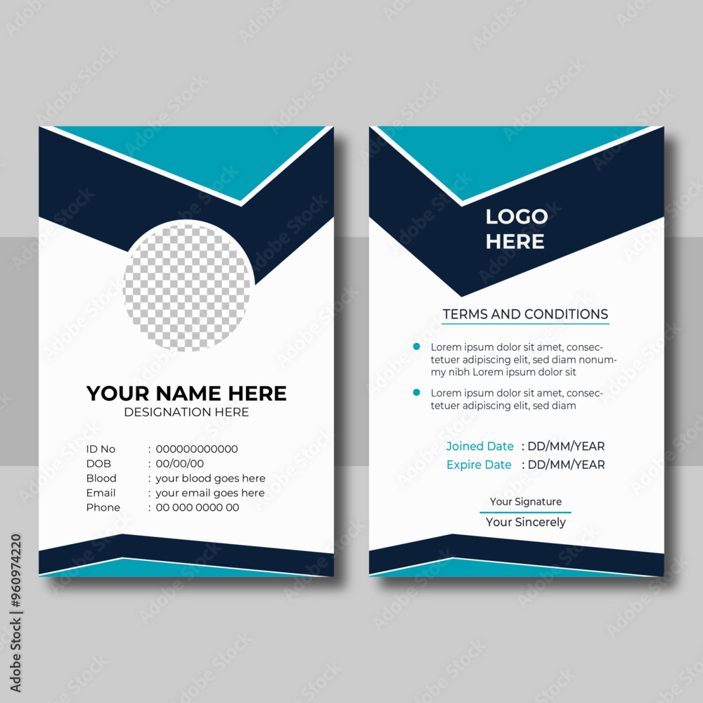 Professional Colorful Modern Id Card Design Template Professional Colorful Modern Id Card Design Template