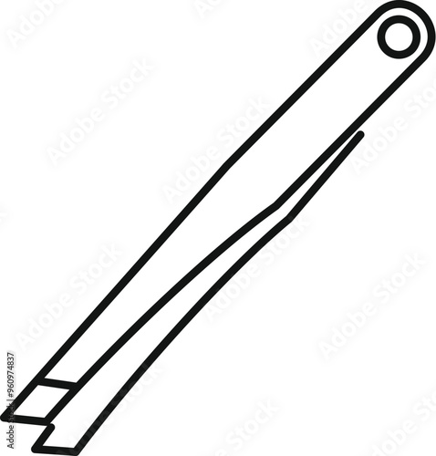 This simple tweezers icon represents plucking eyebrows or handling small objects
