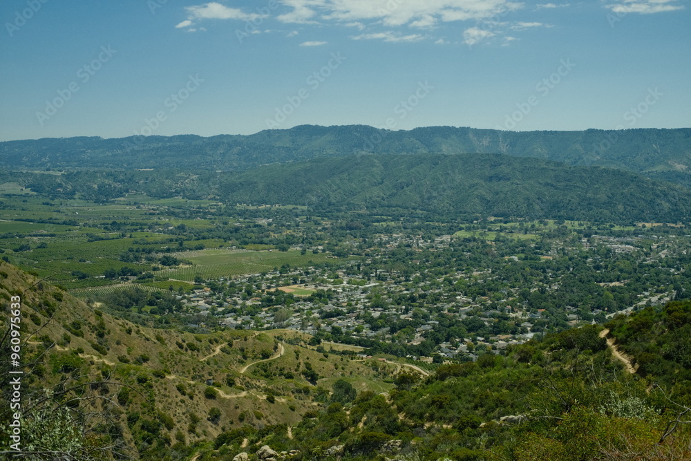 Ojai, California hike in the hills with gorgeous scenery with bright blue skies and amazing views of the wineries and nature scenes Ojai, California hike in the hills with gorgeous scenery with bright blue skies and amazing views of the wineries and nature scenes