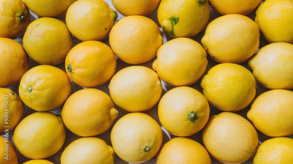 Fresh lemons with vibrant yellow skin, isolated on a clean white background Fresh lemons with vibrant yellow skin, isolated on a clean white background