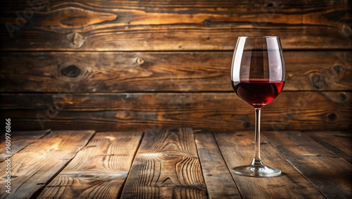 Empty glass of wine on a rustic wooden table, drink, alcohol, beverage,clear, empty, table, rustic, wooden, refreshment